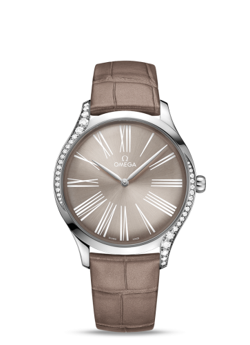 Omega De Ville Trésor 39 Stainless Steel / Grey - Roman / Alligator